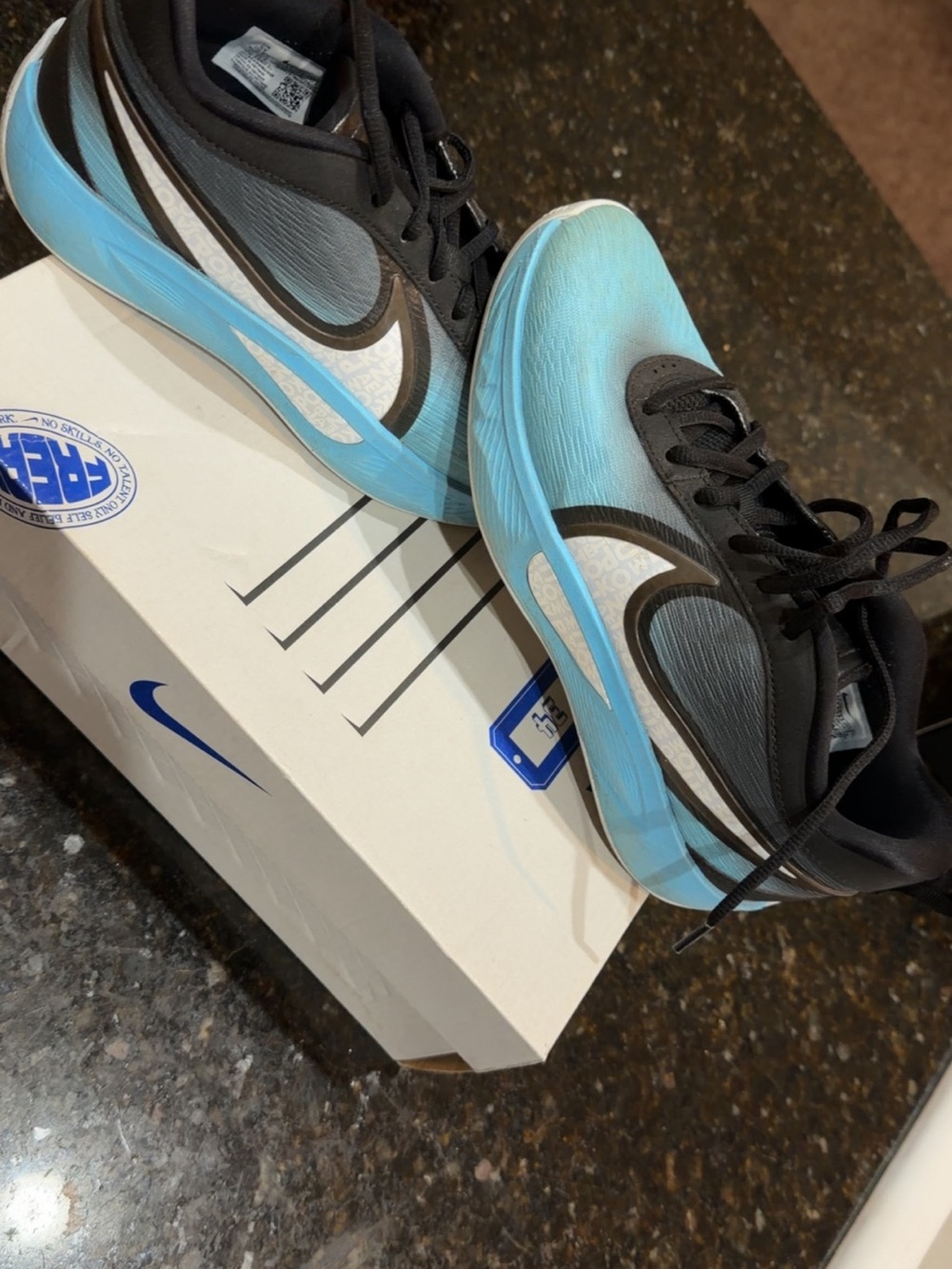 Nike Black and Light Blue Men's Sneakers